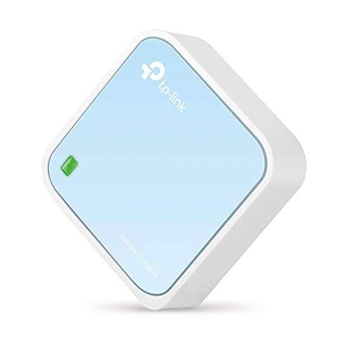 TP-Link TL-WR802N N300 WLAN Nano Router (Tragbar, Accesspoint, TV Adapter, Repeater, Router, Client, 300 Mbit/s (2,4GHz), Media, FTP Server), blau/ weiß, 57 x 57 x18 mm