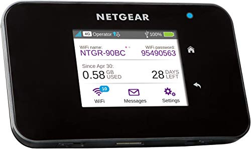 Netgear AC810 Mobiler WLAN Router / 4G LTE Router (AirCard mit bis zu 600 MBits/s Download-Geschwindigkeit, Hotspot für bis zu 15 Geräte, WiFi überall einrichten, für jede SIM-Karte freigeschaltet) Netgear AC810 Mobiler WLAN Router / 4G LTE Router (AirCard mit bis zu 600 MBits/s Download-Geschwindigkeit, Hotspot für bis zu 15 Geräte, WiFi überall einrichten, für jede SIM-Karte freigeschaltet)