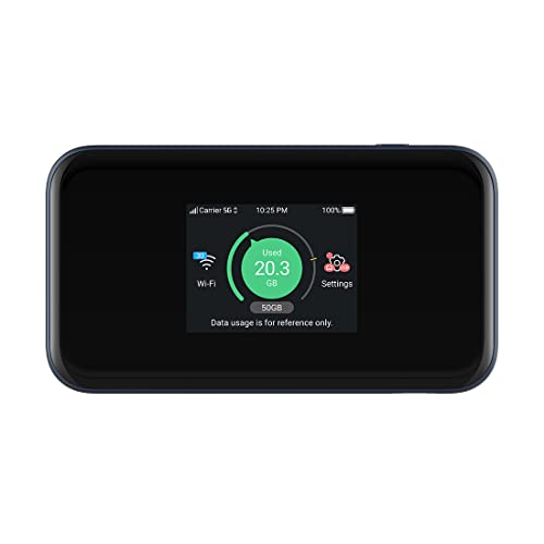ZTE MU5001, 5G/CAT20 entsperrt, tragbarer kostengünstiger WiFi-6-Hotspot, verbindet bis zu 32 WLAN-fähige Geräte, 4500-mAh-Akku mit Schnellladung, Schwarz ZTE MU5001, 5G/CAT20 entsperrt, tragbarer kostengünstiger WiFi-6-Hotspot, verbindet bis zu 32 WLAN-fähige Geräte, 4500-mAh-Akku mit Schnellladung, Schwarz