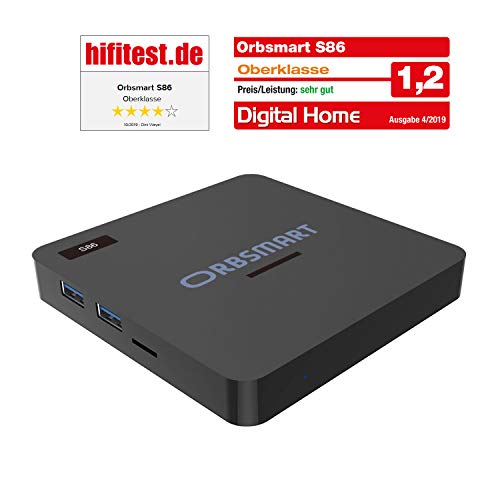 Orbsmart S86 Android 9.0 4K HDR10+ TV-Box/Mini PC (Hexacore-CPU S922X, 4GB RAM, HDMI 2.1, Gigabit-LAN, Dualband WLAN-ac, BT 4.1)