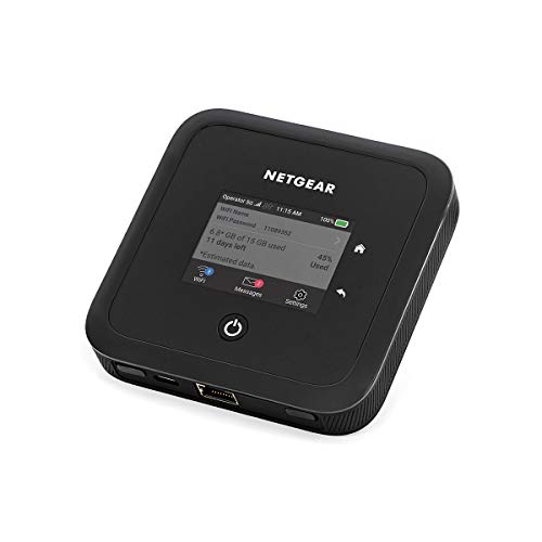NETGEAR 5G Router mit SIM-Karte & WiFi 6 | M5 WLAN 5G Router mobil | bis 4 GBit/s Download-Speed | AX1800 WiFi 6 WLAN Hotspot bis 32 Geräte | MR5200 unterstützt alle Netze