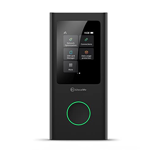 GlocalMe Numen Air 5G Mobiler WiFi Router WiFi 5, Globale Frequenzbänder, Keine SIM-Karte nötig, Unterstützt 16 Geräte gleichzeitig, 5400 mAh Akku, Reise- oder Heim-WLAN-Hotspot (Schwarz) GlocalMe Numen Air 5G Mobiler WiFi Router WiFi 5, Globale Frequenzbänder, Keine SIM-Karte nötig, Unterstützt 16 Geräte gleichzeitig, 5400 mAh Akku, Reise- oder Heim-WLAN-Hotspot (Schwarz)