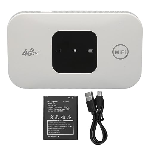 ciciglow Mobiler WLAN-Hotspot, Tragbarer USB-4G-LTE-WLAN-Router 150 Mbit/s mit SIM-Kartensteckplatz, 2100-mAh-Akku-Reiserouter für Privatunternehmen in Europa und Asien