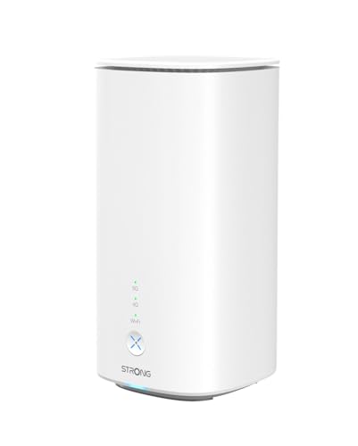 STRONG - 5G WLAN Router Wi-Fi 6 AX3000 - Mobiler Hotspot - Bis zu 3,2 Gbps - 2 LAN-Anschlüsse 1 Gbps + 2,5 Gbps - Betrieb mit Nano-Sim aller Netzbetreiber - Einfache Installation - weiß