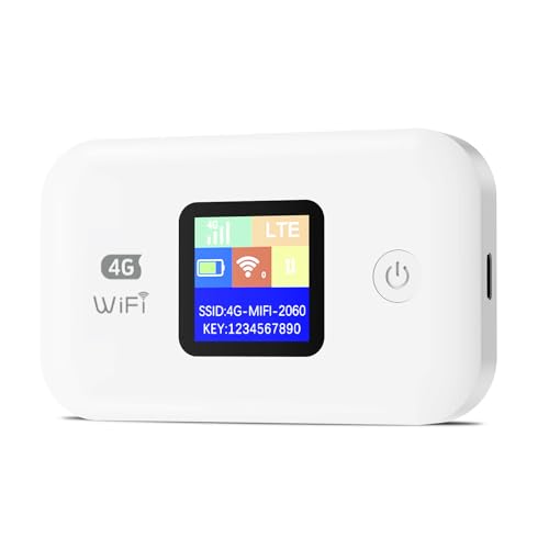 JICICUXI Mobiler WLAN Router,4G Tragbarer WiFi Mobiler Hotspotunterstützt SIM Karten, Mobiles Internet LTE Router bis zu 150 Mbit/S, 3000mAh Akku,ideal für Geschäftsreisen und Urlaub