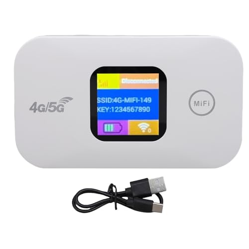 Mobiler WiFi -Hotspot, 4G 5G LTE Tragbarer WiFi -Router 300 Mbit/S mit SIM -Kartensteckplatz, LED -Display, Unterstützung von 10 Geräten für, Wohnmobil und Reisen